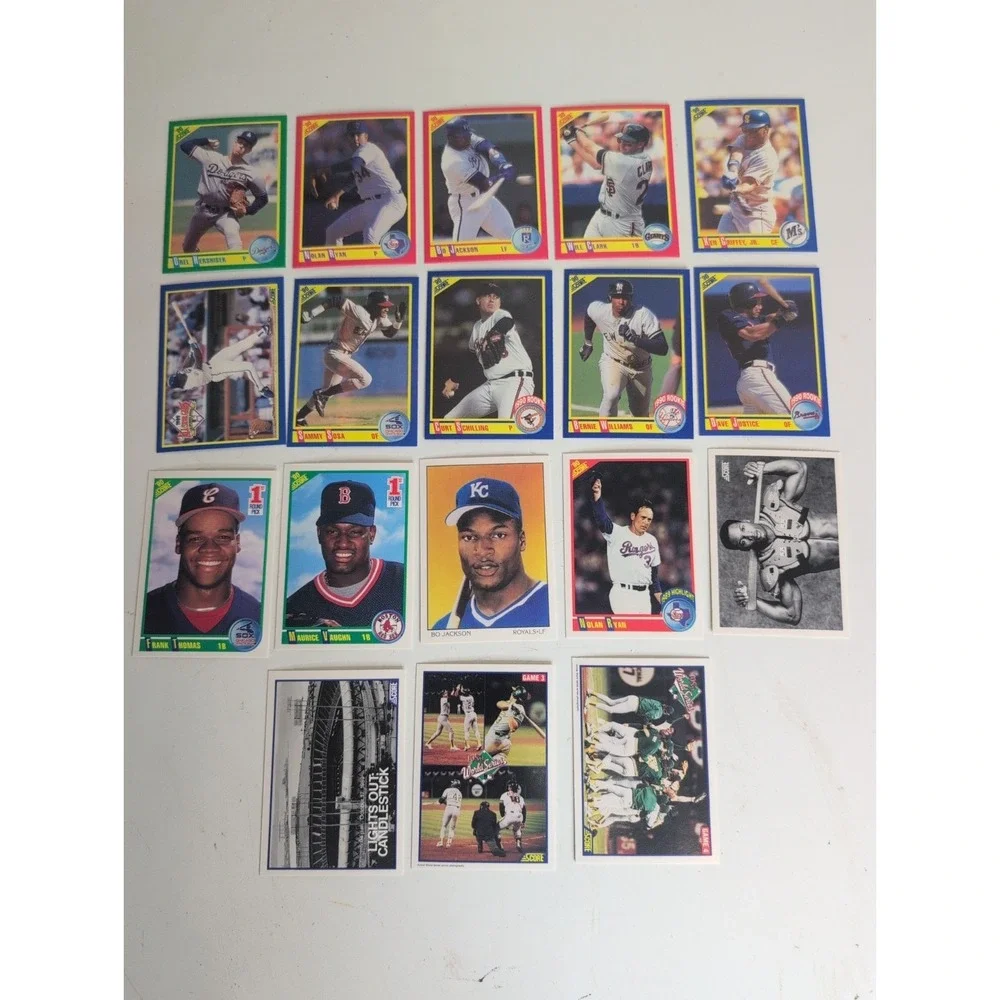 Mixed Lot Of 18 Gradable Baseball Cards 1990 Score Superstars Bo Jackson & More!